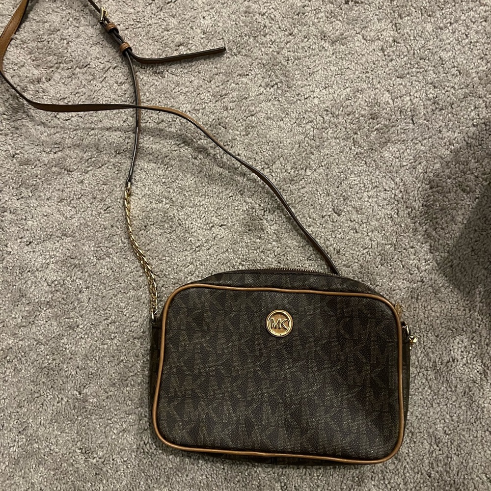 Michael Kors Brown Signature MK Crossbody Bag